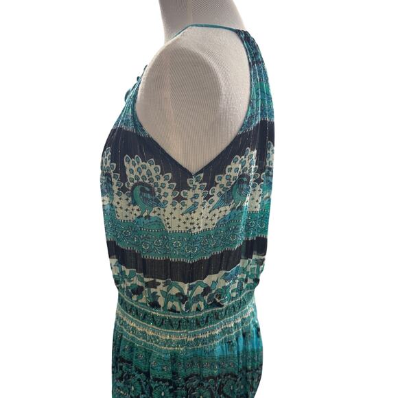 CALYPSO‎ St. Barth Womens S Cappi Jumpsuit Cotton Beaded Bohemian Peacock Sheer - Picture 6 of 14